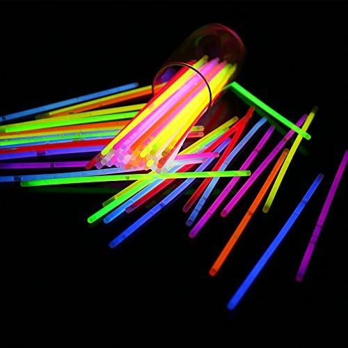 DEALBOX - Glow Sticks in Mixed Colours GLOW IN DARK Bracelets PARTY SUPPLIES CHOOSE FROM 50/100/200 GLOWSTICKS (50)