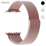 Ferdery Stainless Steel Band Mesh Milanese Loop Bracelet Strap Replacement Band with Magnetic Closure Clasp for Apple Watch Series 1 Series 2 Sport&Edition