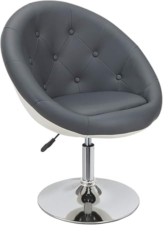 Duhome Fauteuil De Salon Gris Blanc Fauteuil Club Similicuir Fauteuil Cabriolet Pivotant Chaise De Salle à Manger Réglable En Hauteur Sélection De