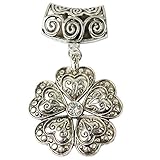 1set Flower Jewelry Scarves Charm Tube Side with Crystal Pendant Necklace Vintage Scarf Findings