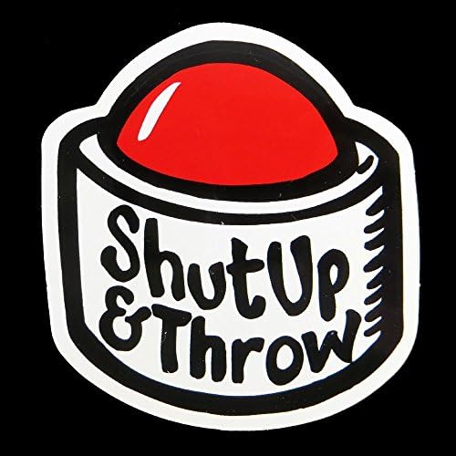 Disc Player Sports Shut Up and Throw Button Disc Golf Sticker