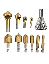 Deburring - Herramienta externa de acero inoxidable para eliminar las herramientas de quemador, 6 piezas de brocas de avellanado, juego de brocas de metal para madera de Deburring y 90 grados para brocas de cambio rápido para madera.