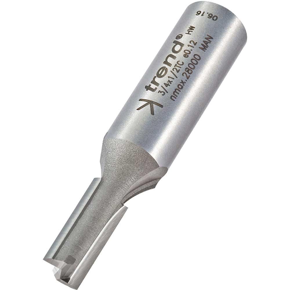 Trend Professional Straight Two Flute Router Cutter, 1/2 Inch Shank, 8mm Cut Diameter, Tungsten Carbide Tipped, 3/4X1/2TC — image 1