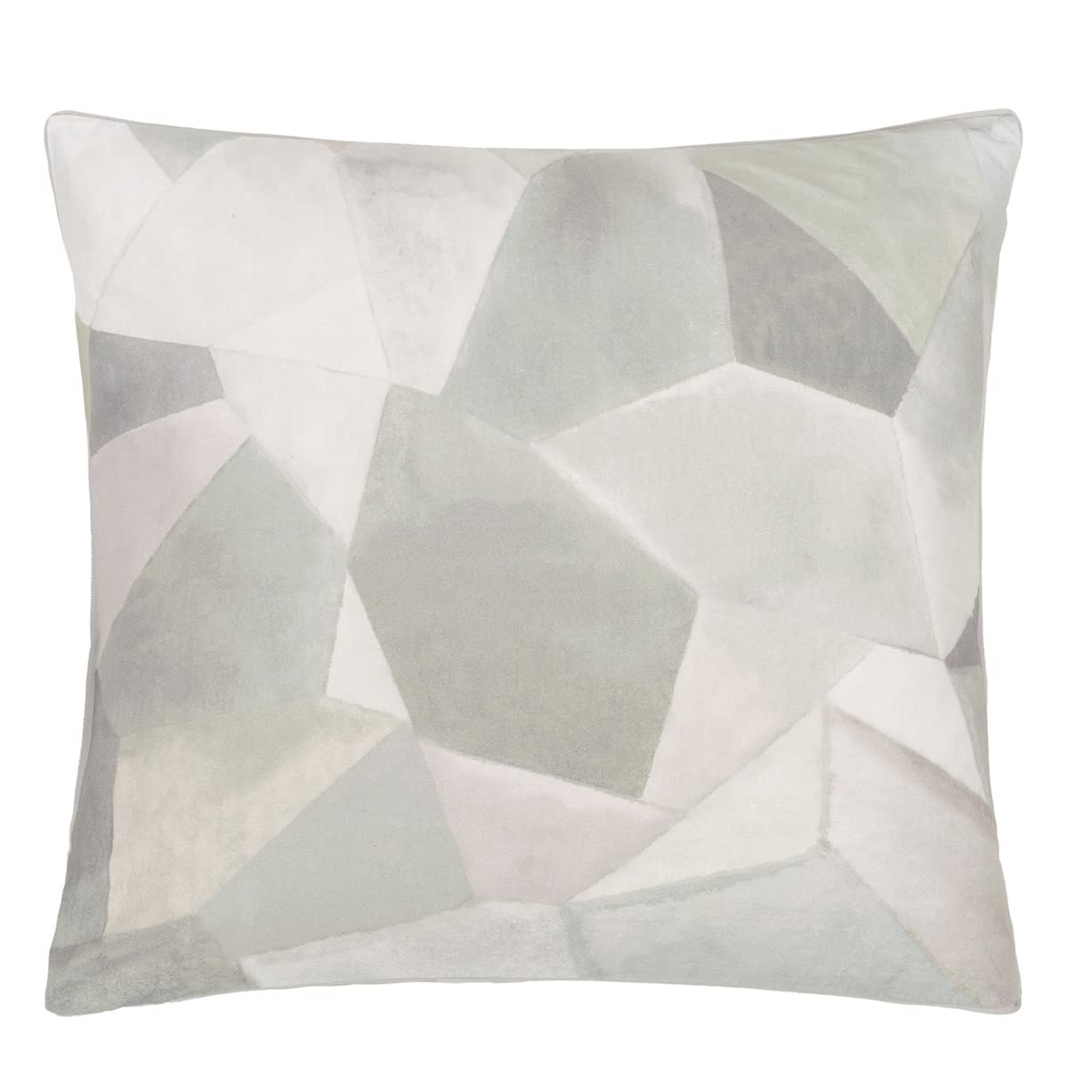 Designer Guild Printed Cotton Percale Pillowcase, Modern Geo Pewter, 65 x 65 cm