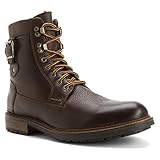 Johnston & Murphy Men's McHugh Shearling Motorcycle Boot, Brown Waterproof Tumbled Full Grain, 8.5 M US