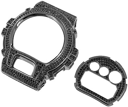 Sleek Black Custom G Shock Watch Bezel Lab Diamond Gold Finish Case New