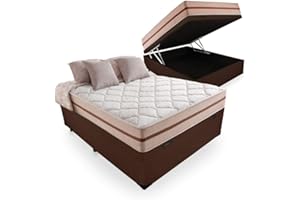 Cama Box Com Baú Casal + Colchão De Molas Ensacadas - Anjos - Classic 22x188x138cm