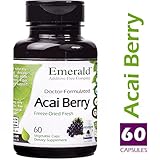 Acai Freeze-Dried Fresh - Increase Energy and Vitality - Supports Healthy Digestion, Energy Boost, Fat Burning, & Mental Alertness - Emerald Laboratories (Fruitrients) - 60 Vegetable Capsules