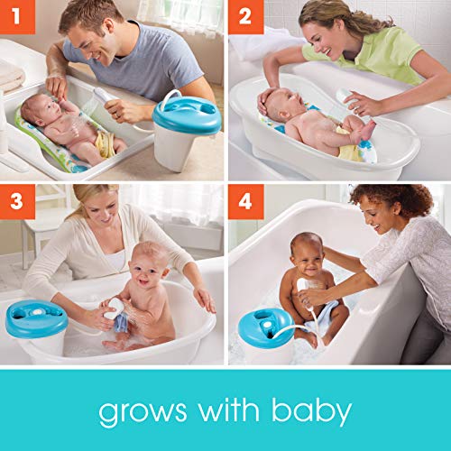 Summer Infant Newborn to Toddler Bath Center and Shower (Neutral) - Bathtub Includes Four Stages that Grow with Your Child