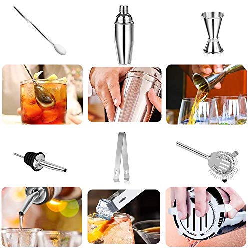 Cocktail Shaker Set, SANBLOGAN 750ML Cocktailshaker Set Profi Cocktailmixer mit Muddler, Messbecher, Barlöffel, Eiszange… – Bild 7
