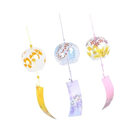 Baoblaze Japanisches Art Metall Windspiel Klangspiel Klangröhren Klangstäbe Windchime Deko Set/3Stück