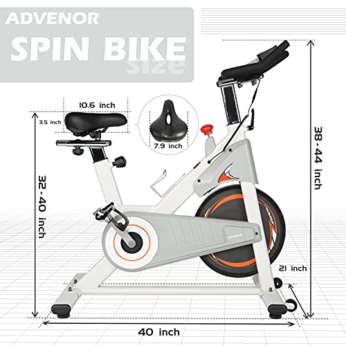 ADVENOR Magnetic Resistance Indoor Cycling Bike, Belt Drive Indoor