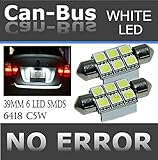 CANBUS LED 6SMDS HYPER White 6418 C5W Error Free License Plate Lights Bulbs