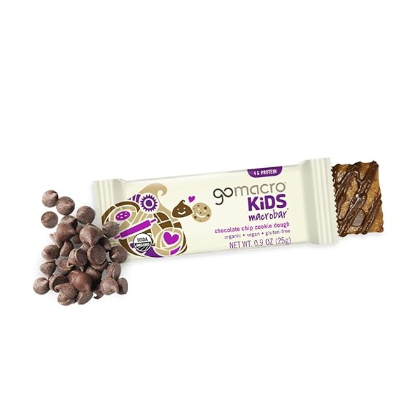 GOMACRO KIDS MACROBAR ORGANIC VEGAN SNACK BARS – CHOCOLATE CHIP COOKIE DOUGH (0.90 OUNCE BARS, 7 COUNT)