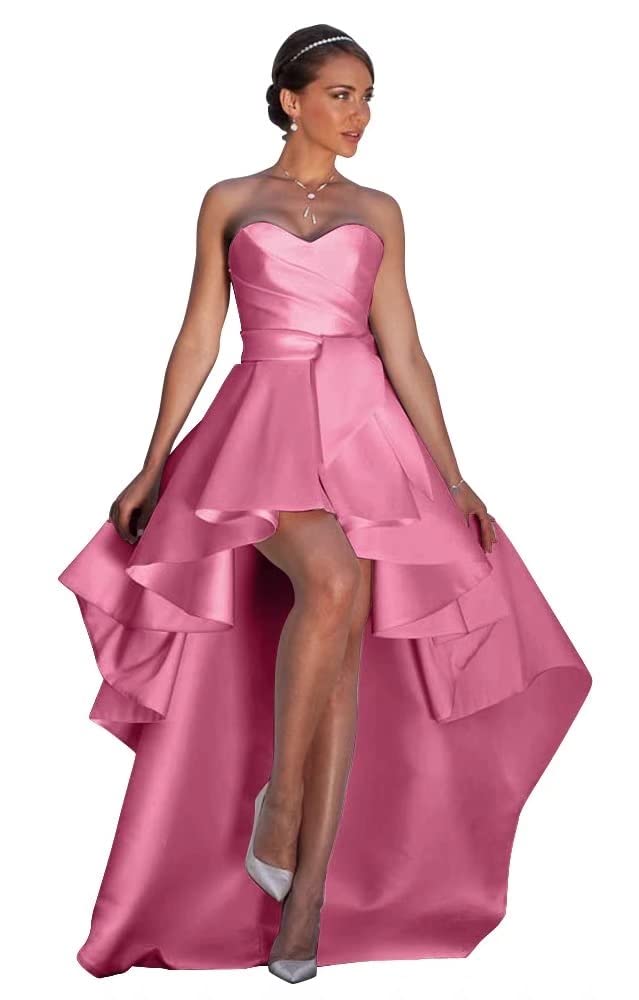 NLQ High Low Prom Dresses Sweetheart Strapless
