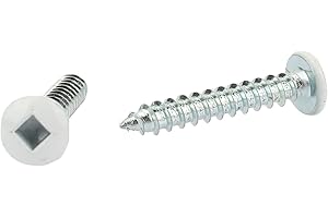 TNITRIB Trailer Exterior Self Tapping Screws OEM # 8 X 1" Square Drive Enclosed Car Hauler Self Tapping Screws/Self Tapping Sheet Metal Screws-150 Pack(White Head)