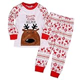 Flying Reindeer Toddler Kid Boys Girls Christmas Pjs Long Sleeve Pajamas Sets