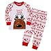 Flying Reindeer Toddler Kid Boys Girls Christmas pajama T shirt+long pants A7169 (7-8 Years, White)