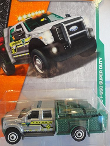 Matchbox 2017 MBX Heroic Rescue Ford F-550 Super Duty Truck 125/125, Silver and Green