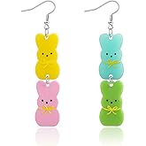 Bunny Easter Earrings for Women, Cute Cartoon Eggs Carrot Rabbit Easter Outfit, Hypoallergenic Lightweight Dangle Earrings, Party Holiday Jewelry Gifts for Her