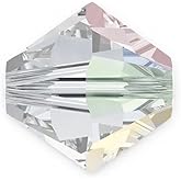 50pcs Authentic Preciosa 6mm Faceted Bicone Crystal Loose Beads Crystal AB Compatible with Swarovski 5301/5328 for DIY Jewelry Making Pre-B602