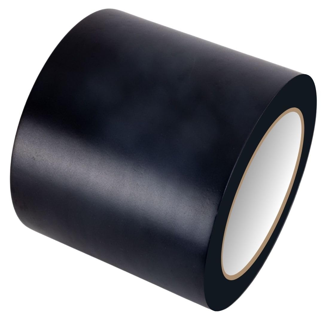 GTSE 100mm x 33m, Black, Wide PVC Vinyl Floor Tape, 1 Roll, Safety Marking Tape, 0.15mm Thick, Suitable for Dance Floors, Gyms, Warehouse, Sports Industry