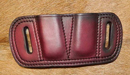 Leather - Double Magazine Ammunition Pouch, For .380 mags, Fits Colt Government 380 or Sig P232, P238 magazines