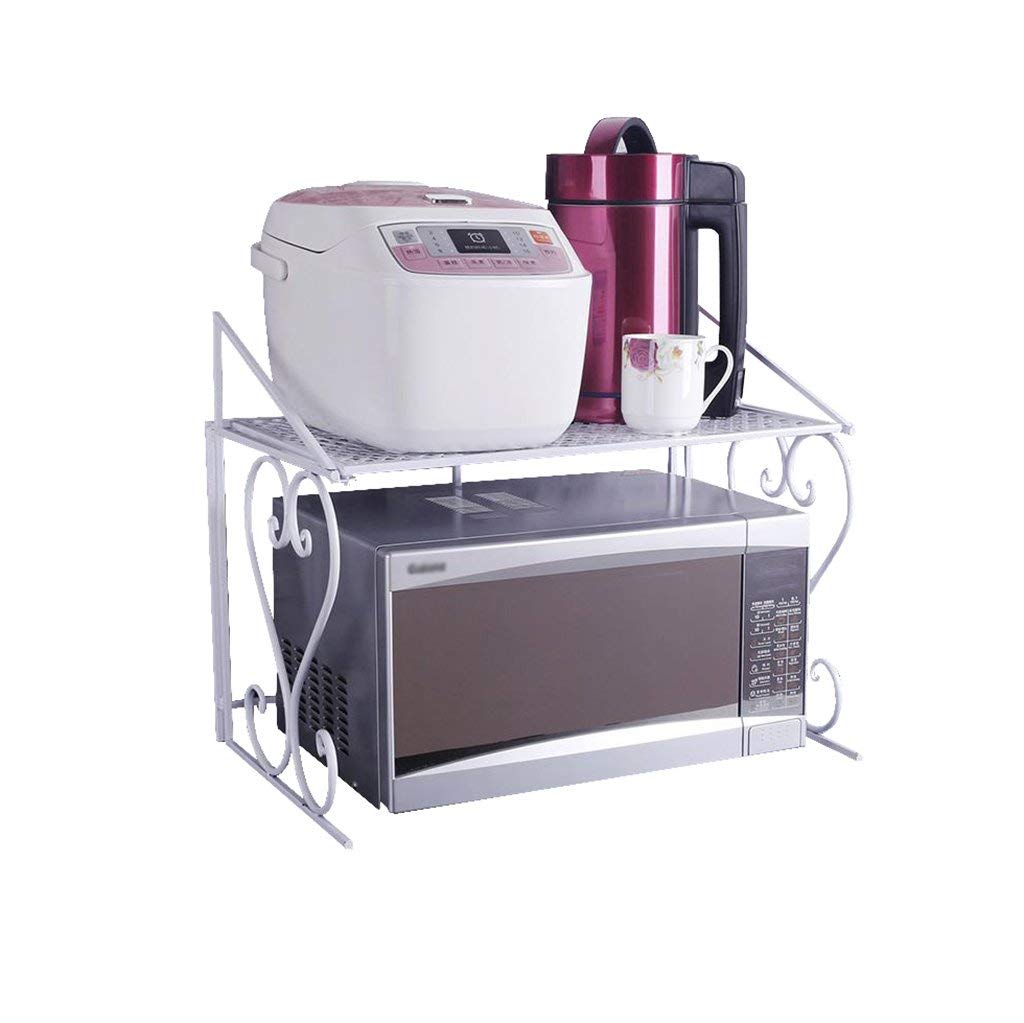 GOHHK Rejilla Horno Microondas 2 Capas Blanca Plegable Hierro Arte ...