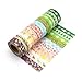 Christmas washi tape,reindeer and the sled gold foil washi tape,Christmas trees and candy(Set of 10 rolls)