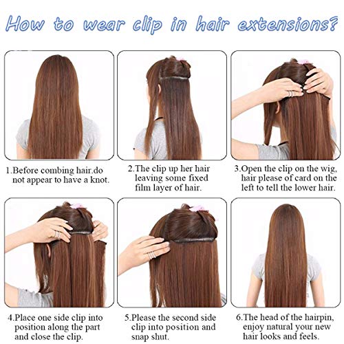 12Pcs 22 Clips Clip in on Hair Extensions Curly Straight Synthetic Hair Thick Hairpiece - Thumbnail 7