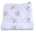 OSHLO Premium Organic Soft Muslin Baby Swaddle Blanket Extra Large 47x 47 | Cotton | 4 Pack | Unisex for Baby Boys and Girls | White | Pattern (Cotton)