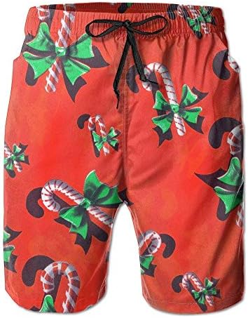 Men's CANDY CANE CHRISTMAS Gift Board Shorts Swim Trunks