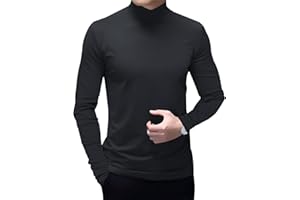 ANGBATER Men's Fashion Mock Turtleneck T-Shirts Long Sleeve Pullover Sweater Basic Designed Undershirt Slim Fit Top