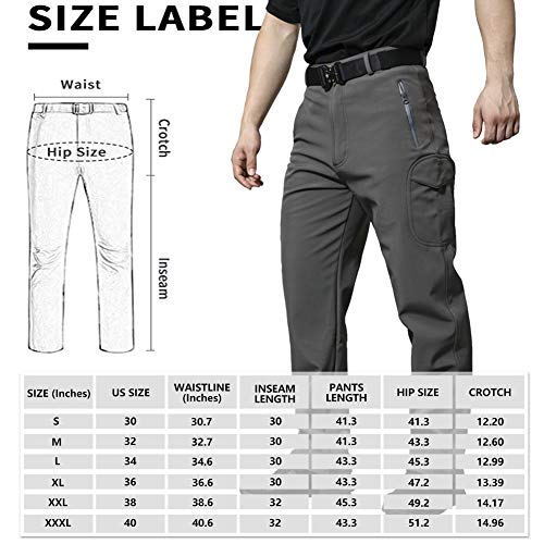 ANTARCTICA Men's Winter Fleece Lined Softshell Tactical Pants for Ski Snowboard Outdoor with Multi Pockets Khaki - Thumbnail 4