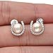 EVER FAITH 925 Sterling Silver CZ 8MM AAA Freshwater Cultured Pearl Lucky Horseshoe Stud Earrings Clear