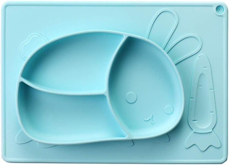GAOJIAN AntiFall Silicone Baby Plates，Divided Portable Non
