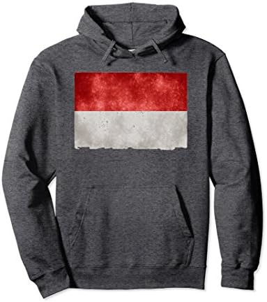 Unisex Indonesia Grunge Flag Hoodie XL: Dark Heather