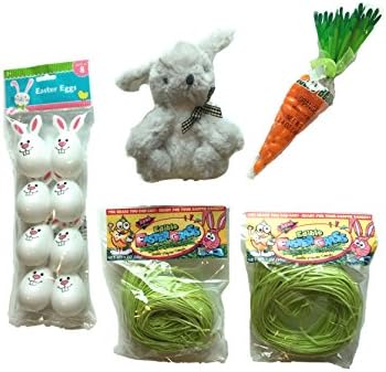 Easter Basket Supplies and Filler Bundle, Fillable Easter Eggs, Easter Jelly Bean Candy, Basket Fillers, Basket Supplies, Easter Bunny Plush, Edible Easter Grass