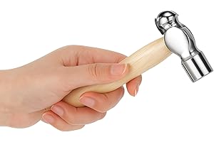 TWERUNA Mini Hammer with Wooden Handle, Ball Peen Hammer, Small Round Head Hammers Tool, Jewelry Making, Repairing, Carpentry, Crafting