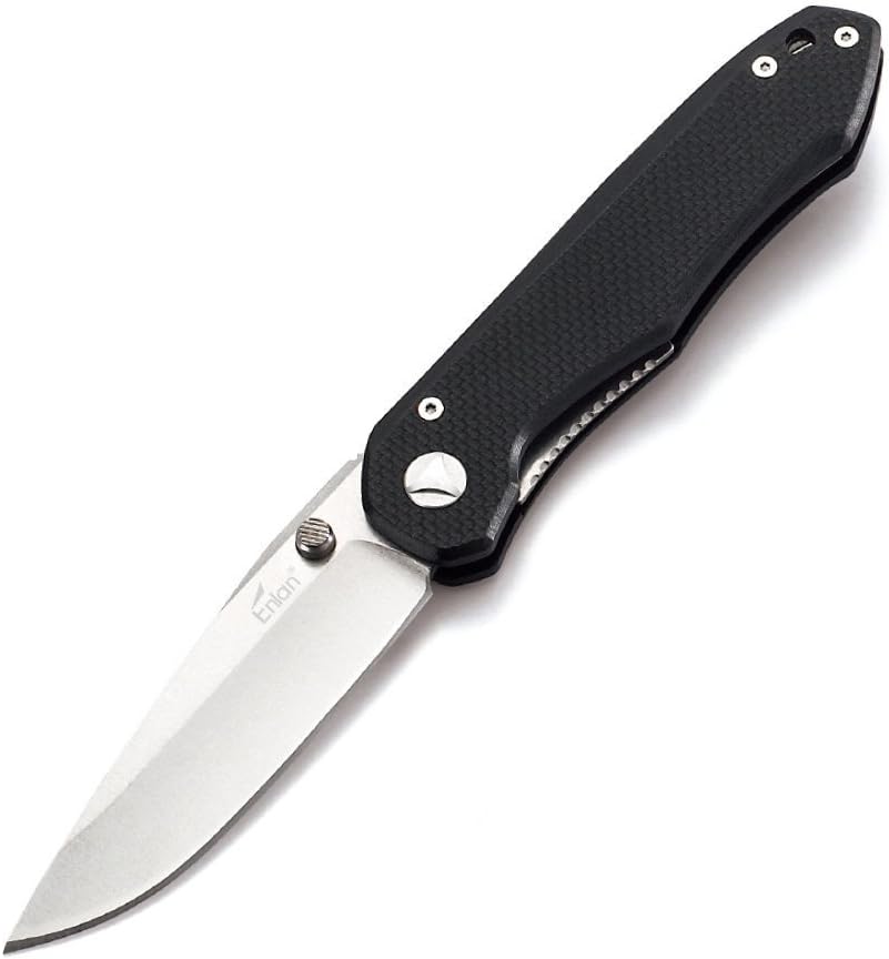 Enlan EL-06 Folding Knife with Stainless Steel Blade and G10 Handle Multi Pocket Knife for Outdoor Camping Survival Military