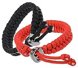 The Friendly Swede Fish Tail Paracord Survival Bracelets with Metal Clasp, Adjustable Size Fits 7