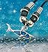 Aqua79 Blue and Silver Shark Necklace - Shark Jewelry Bohemian Pendant Necklace For Women and Men, Zinc Alloy and Natural New Zealand Abalone Jewelry Paua Shell - 18 Inches Long