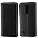 LG K10 Case,LG Premier LTE Case With HD Screen Protector,IDEA LINE(TM) Black Wallet Leather Case Premium Pouch ID Credit Card Cover Flip Folio Book Style with Money Slot + Stylus Pen