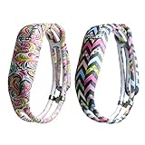 Vetoo Replacement Bands for Fitbit Flex,Hollowed Silicone Bracelet Wristband Accessory,Pack of 2,Infinity & Floral Pattern
