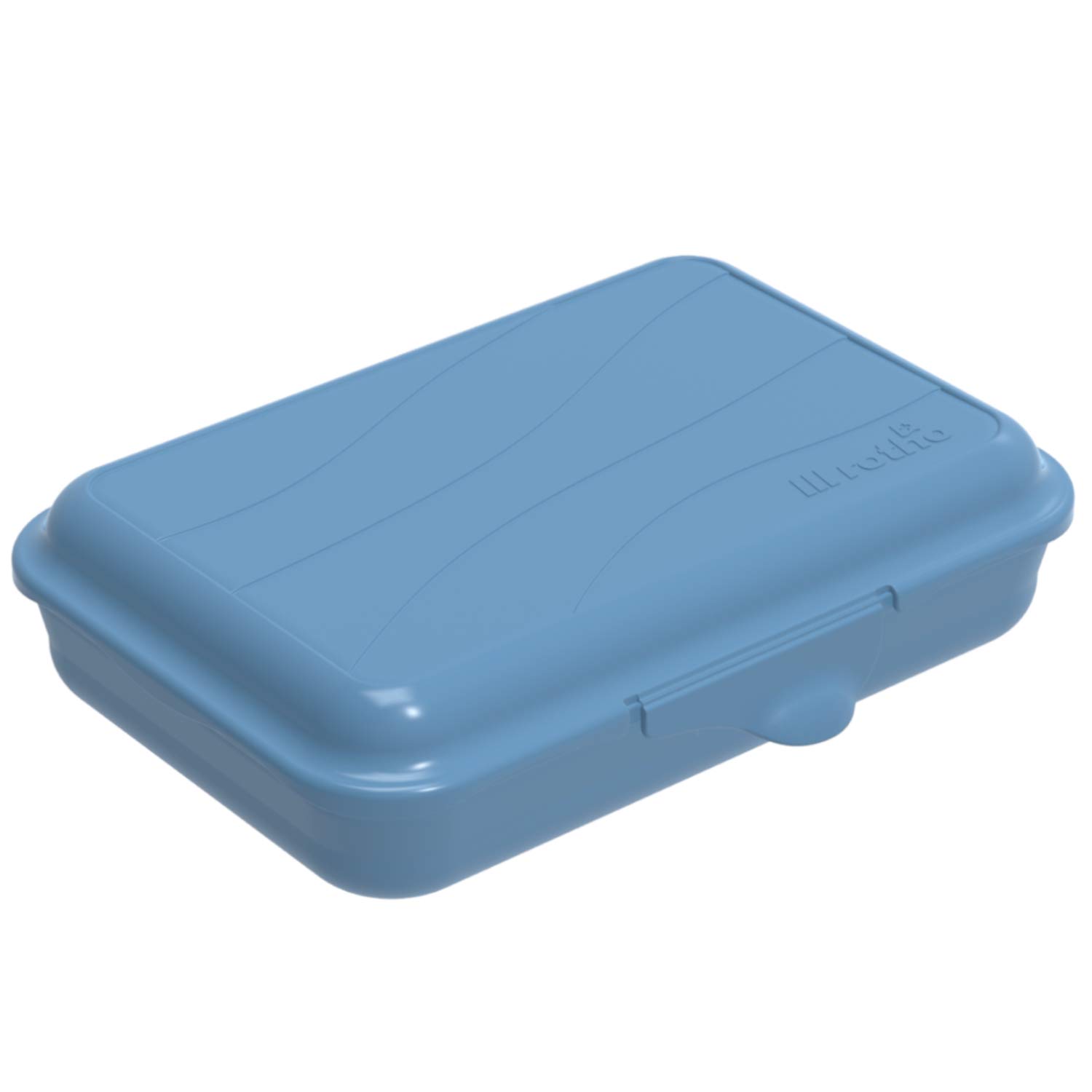 Rotho, Fun, flat lunch box 0.45l with click closure, Plastic (PP) BPA-free, blue, 0,45l (16,0 x 11,0 x 4,0 cm)