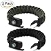Braylin Protection Paracord Bracelet, 2 pcs Camping Paracord Survival Bracelet Kit, Outdoor Hiking Travelling Hunting Gear, Emergency Tactical Parachute Rope Bracelet, Compass, Flint Stone, Fire Start