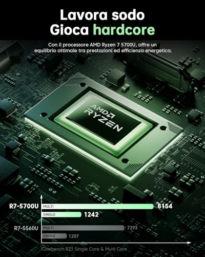 Tivique Ryzen 7 5700U Laptop Processor Up to 4.3GHz, 16GB RAM DDR4, 512GB M.2 NVMe PCIe3.0 SSD, Laptop 15.6 Inch 1080P FHD, Notebook Privacy Cam, Wi-Fi 6, USB 3.2, BT5.2, HDMI, Type-C