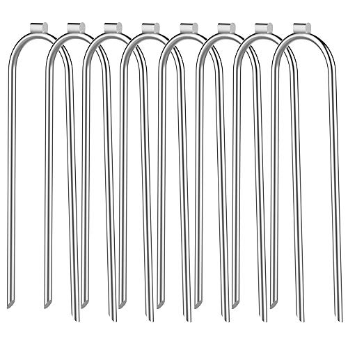 Heavy Duty 8'' Trampolines Wind Stakes 0.35 Inch Heavy Duty Stake Safety Ground Anchor Galvanized Steel Wind Stakes (8 pcs pack)