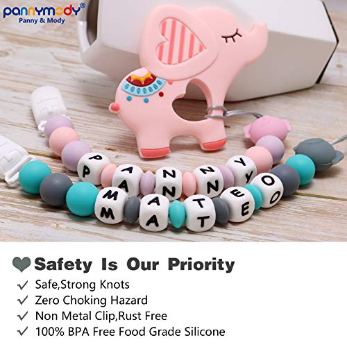 Personalized Pacifier Clip with Name, Customizable Silicone Pacifier