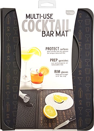 Talisman Designs 5010 Multi-Use Countertop Cocktail Bar Mat, 9 by 12, Black